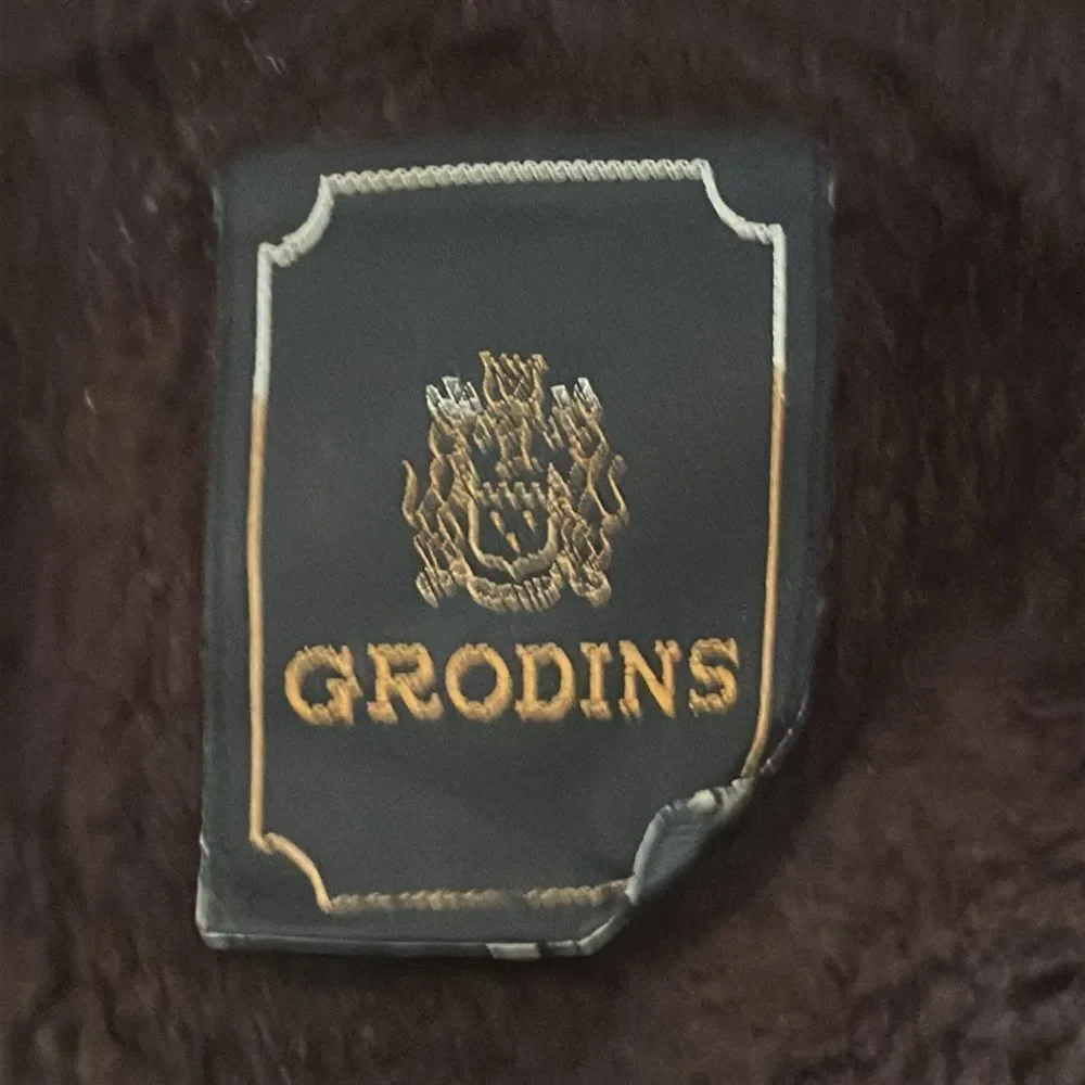Grodin's Tan/Brown Fur Lined Winter Coat Size 46 Warm Heavy Outerwear Vintage